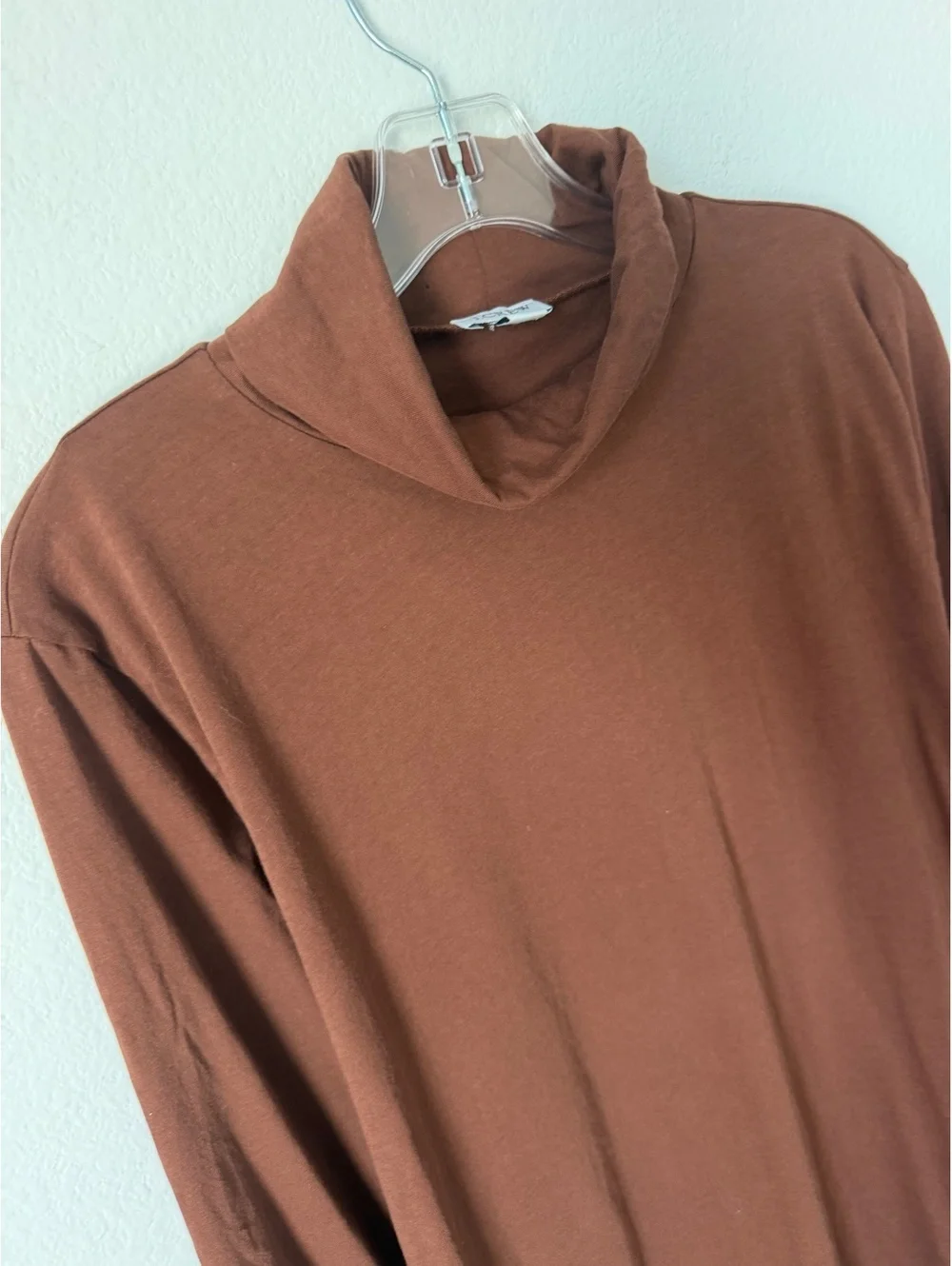 J. Crew Long Sleeve 100% Cotton Brown Basic Turtleneck Top Women's Size 2X